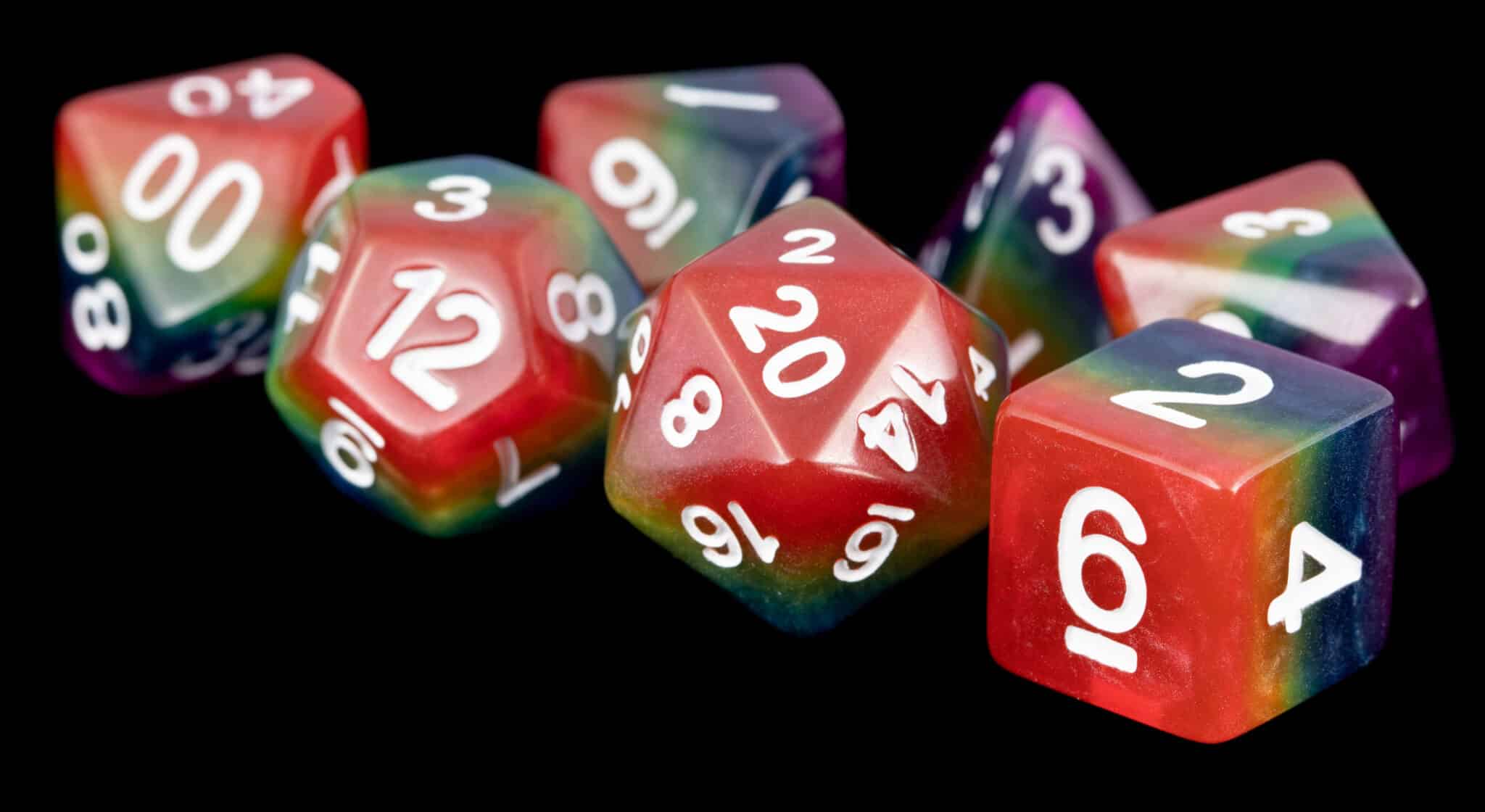 MDG Rainbow Resin 7 Piece Dice Set image 0